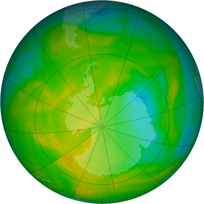 Antarctic ozone map for 26 November 1986